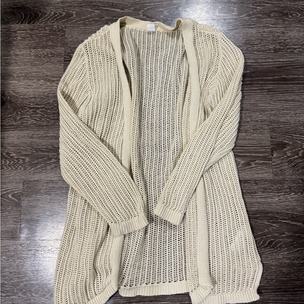 Old Navy Women's Beige Open-Knit Cardigan